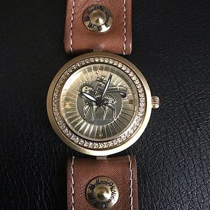 L.A.M.B. Gwen Stefani Brown Leather Rhinestone Watch